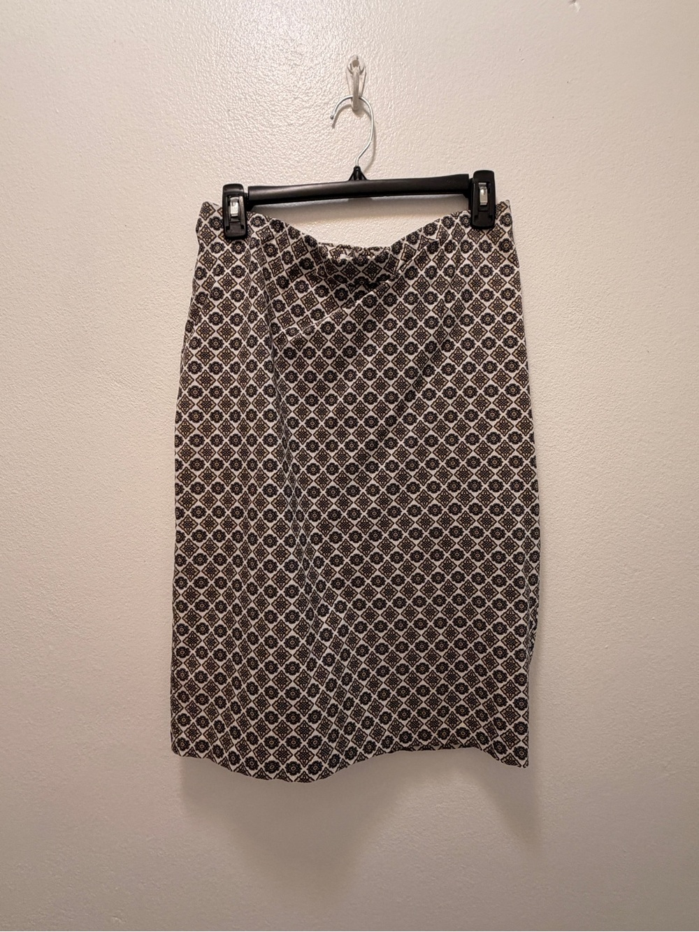 Linda Matthews Geometric Print Midi Pencil Skirt Size M